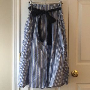 Zara striped midi skirt